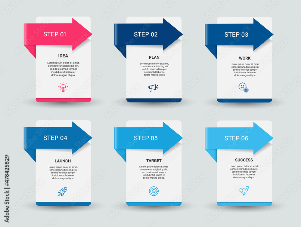 Steps business timeline infographic template design