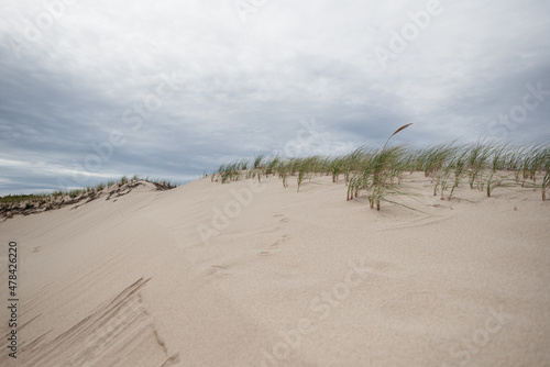 Sand dunes on a cloudy day