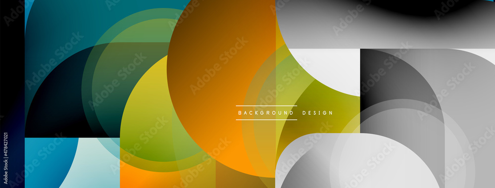 Round triangle shapes lines and circles. Geometric vector illustration for wallpaper banner background or landing page Round triangle shapes lines and circles. Geometric vector illustration for wallpaper banner background or landing page