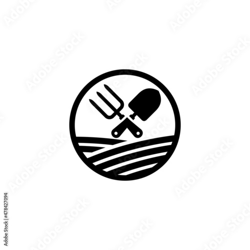 Trowel and hand fork icon vector illustration