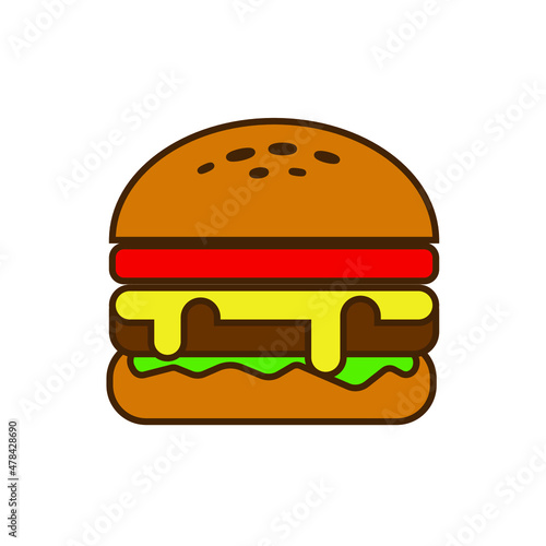 hamburger on a white
