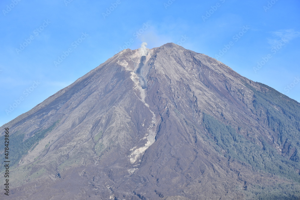 Mount Semeru erupts hot clouds / wedus gembel in East Java, Indonesia