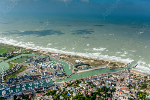 Aerial view of Juno Beach, Anglo Canadian landing beach in Normandy. France photo