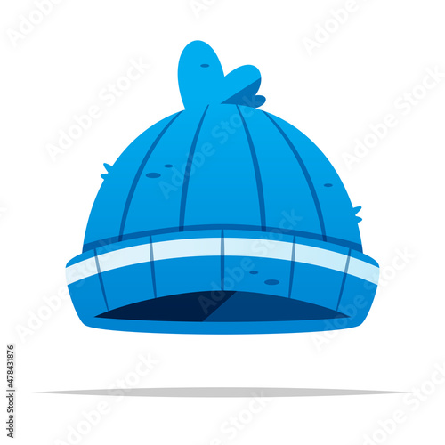Winter knitted hat vector isolated illustration