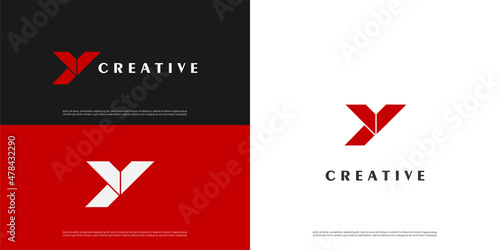letter Y logo abstract design, Minimalist Y initial based vector icon.