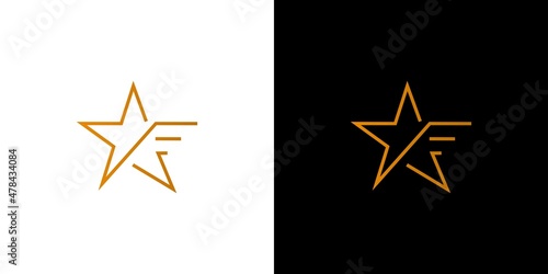 Modern and professional F star logo design 