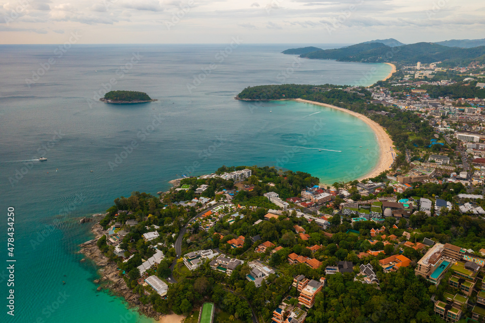 Fototapeta premium Aerial view Karon View Point in Phuket ,Thailand.