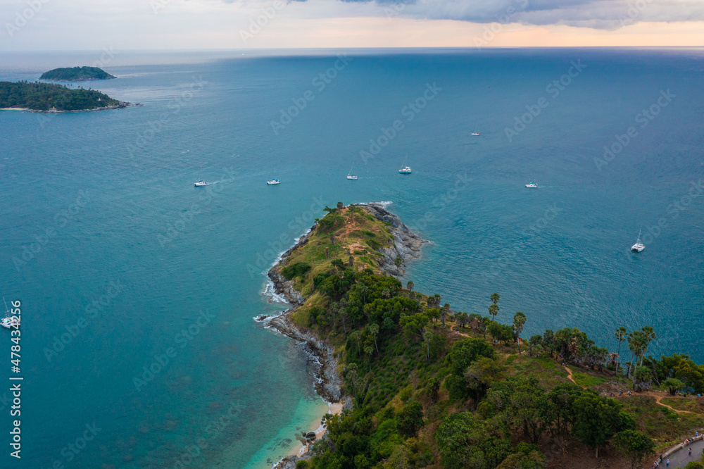 Laem phrom thep cape best spots to watch the sunset in phuket,Thailand.