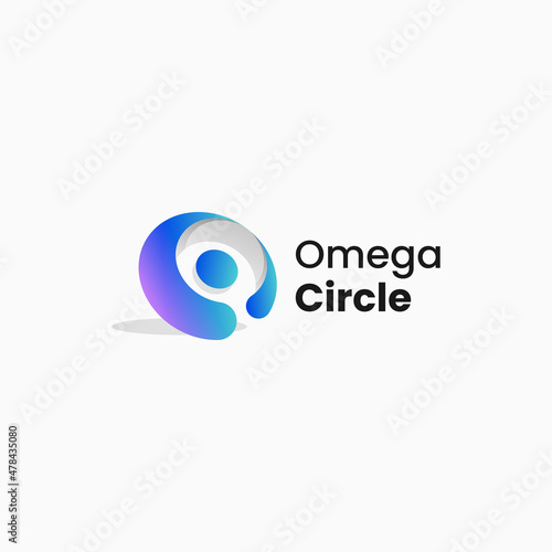 Vector Logo Illustration Letter O Gradient Colorful Style. photo