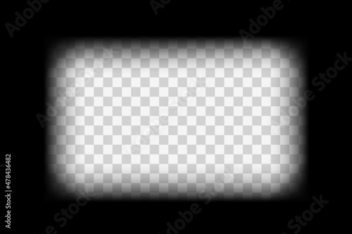 Old cinematic frame transparent overlay mockup. Blank film strip vector illustration.