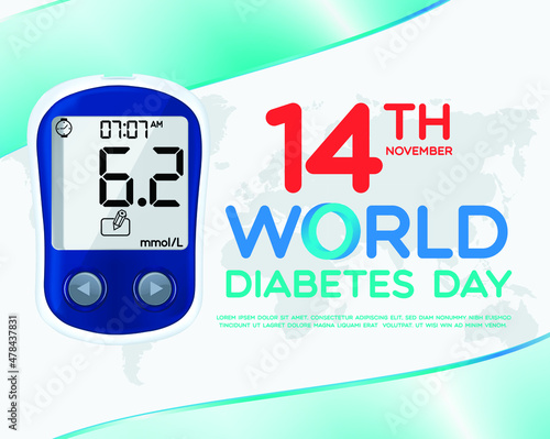 World diabetes day illutrator design photo