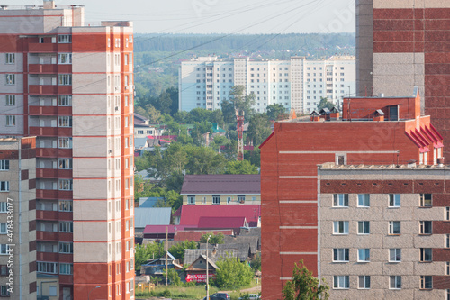 roofs of houses in the city of Izhevsk