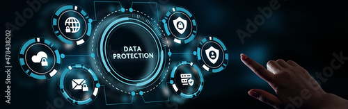 Canvas Cyber security data protection business technology privacy concept