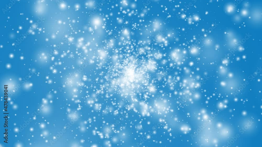 Abstract blue 4K motion background with flowing white lights come from the center. Abstract blue 4K motion background with flowing white lights come from the center.