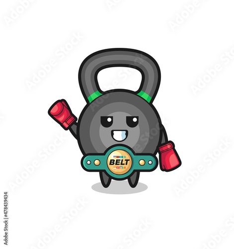 kettlebell boxer mascot character © heriyusuf