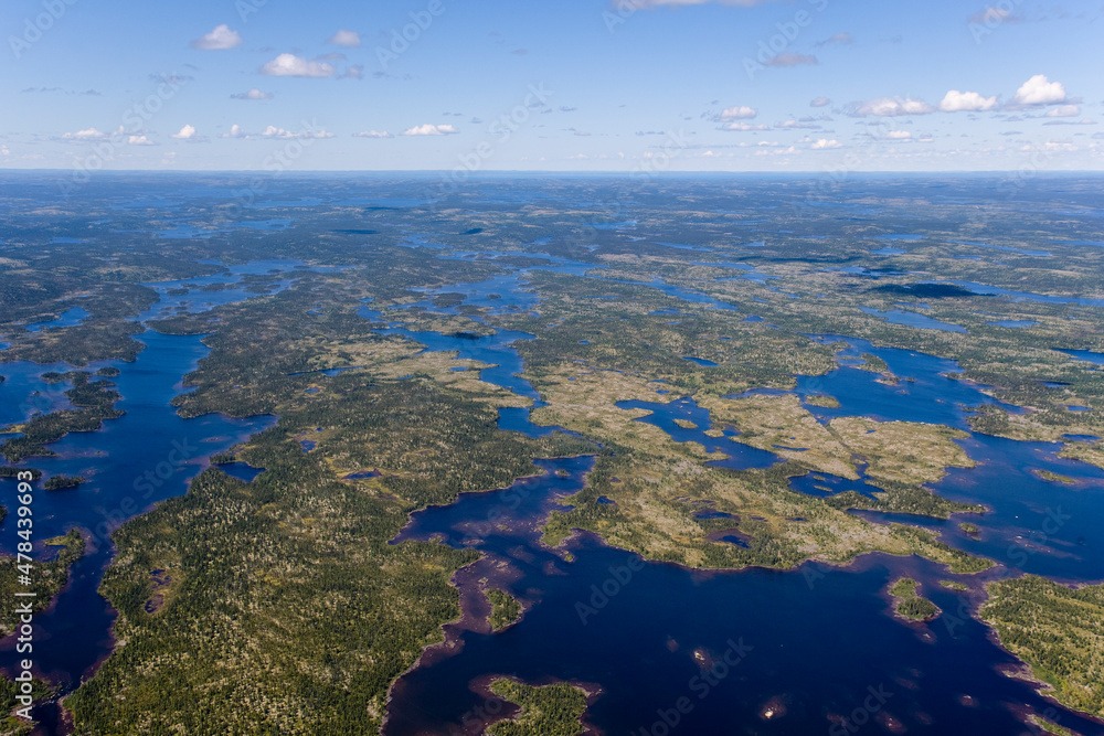 Lakes on a Boreal Forest Landscape Nunavik Quebec Canada