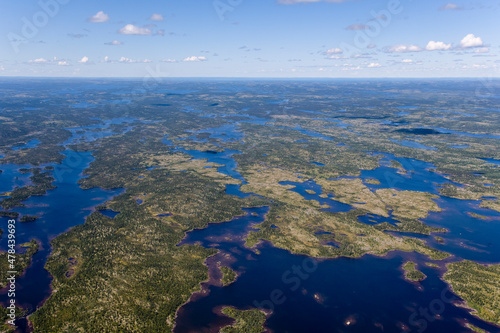 Lakes on a Boreal Forest Landscape Nunavik Quebec Canada © Overflightstock