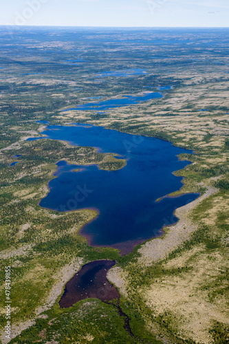 River Koksoak Winding Through Landscape of Nunavik Quebec Canada