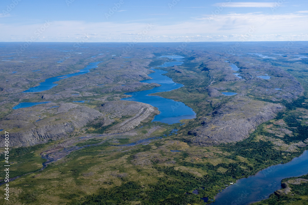 Lakes on a Boreal Forest Landscape Nunavik Quebec Canada