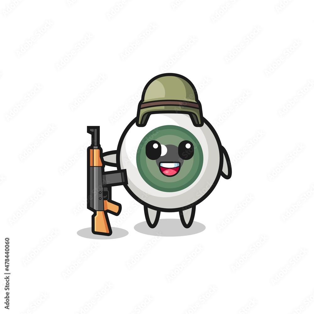 cute eyeball mascot as a soldier cute eyeball mascot as a soldier