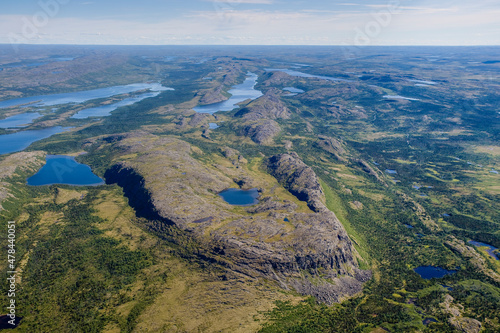 Lakes on a Boreal Forest Landscape Nunavik Quebec Canada photo