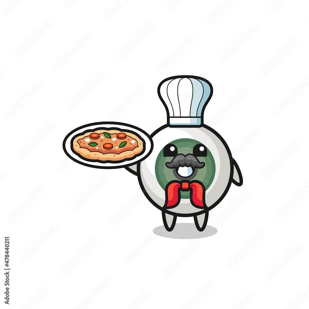 eyeball character as Italian chef mascot eyeball character as Italian chef mascot
