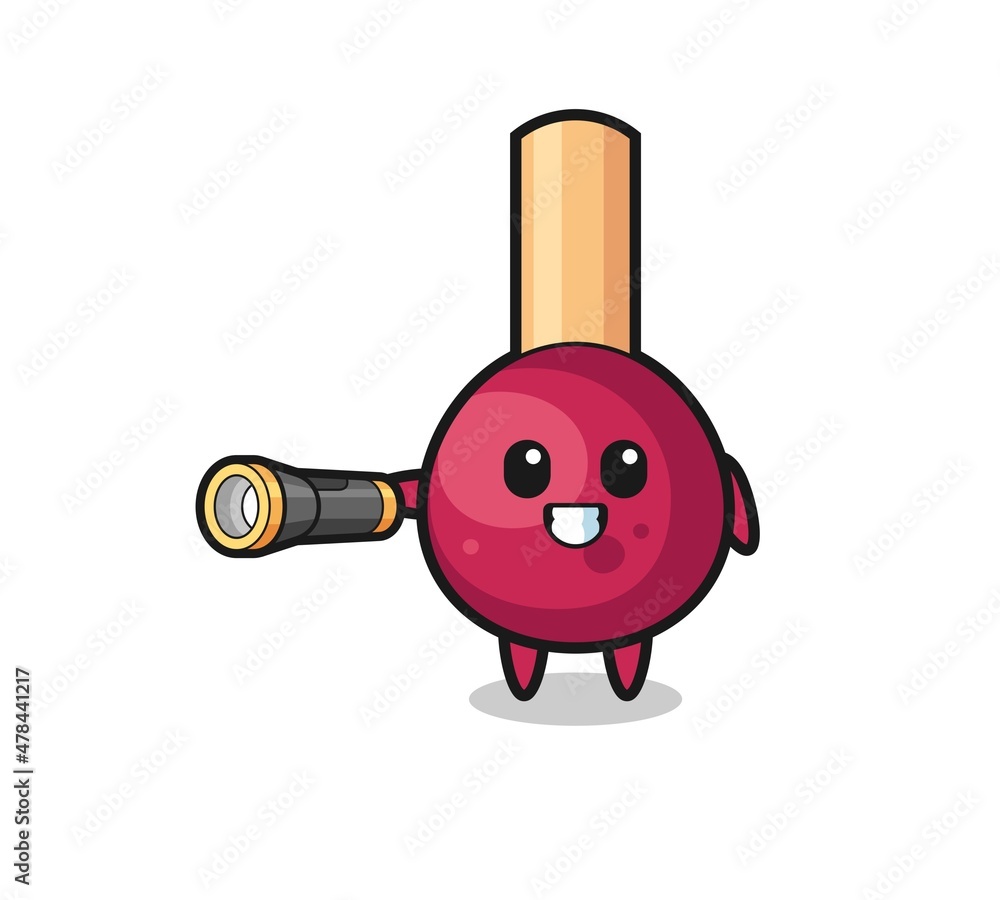 matches mascot holding flashlight matches mascot holding flashlight