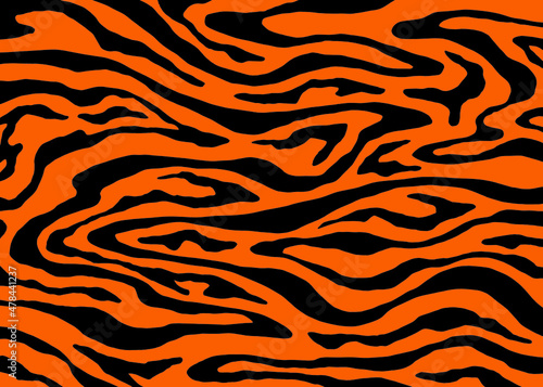 Abstract Tiger Psychedelic pattern. Vector illustration background. 