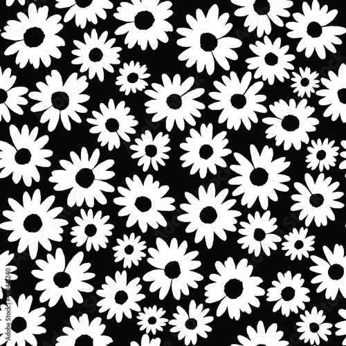 Vászonkép Cute Daisy flower seamless pattern