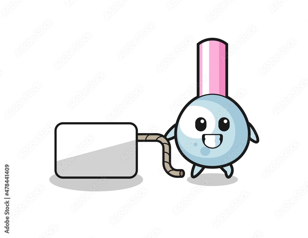 cotton bud cartoon is pulling a banner cotton bud cartoon is pulling a banner