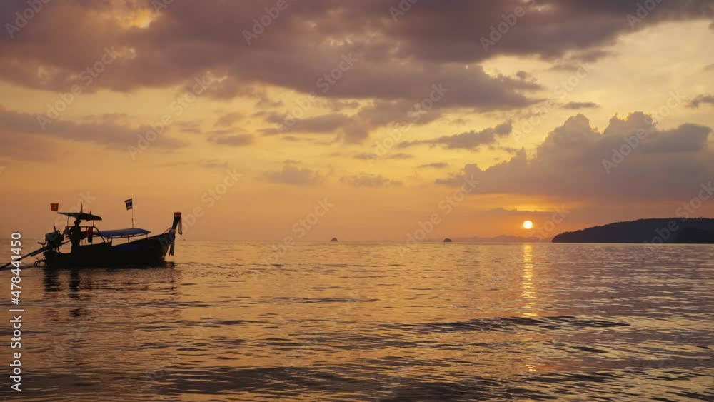 4th Jan 2022: A Long tail boats on Ao Nang beach in Krabi Thailand. 4th Jan 2022: A Long tail boats on Ao Nang beach in Krabi Thailand.
