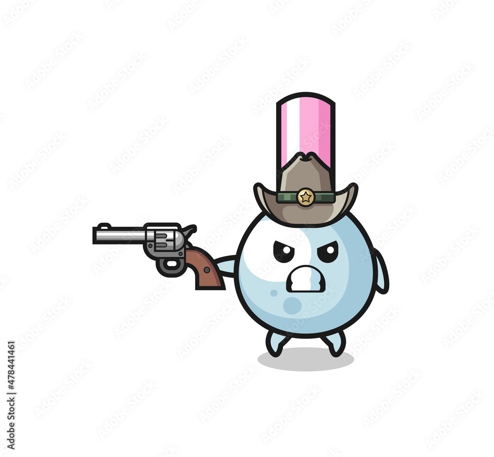 the cotton bud cowboy shooting with a gun