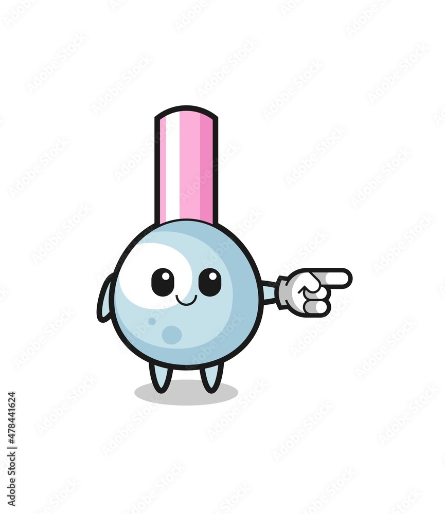 cotton bud mascot with pointing right gesture cotton bud mascot with pointing right gesture