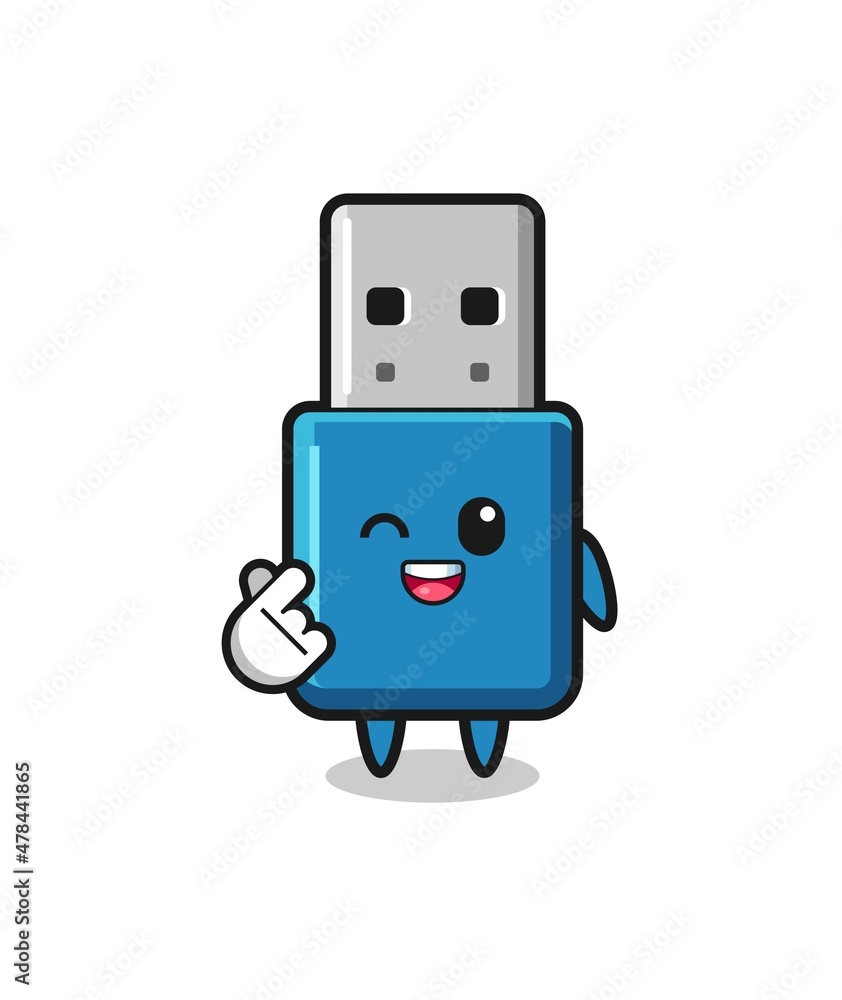 flash drive usb character doing Korean finger heart flash drive usb character doing Korean finger heart