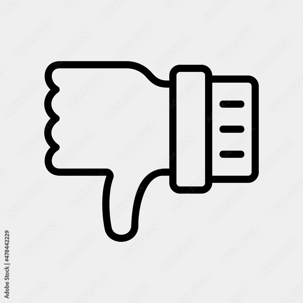 Dislike icon in line style about social media, use for website mobile app presentation Dislike icon in line style about social media, use for website mobile app presentation