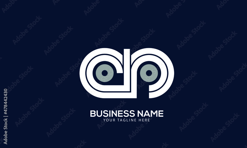 Alphabet DP or PD owl bird monogram vector logo template Alphabet DP or PD owl bird monogram vector logo template