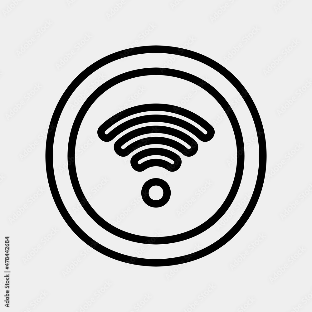 Signal icon in line style about social media, use for website mobile app presentation Signal icon in line style about social media, use for website mobile app presentation