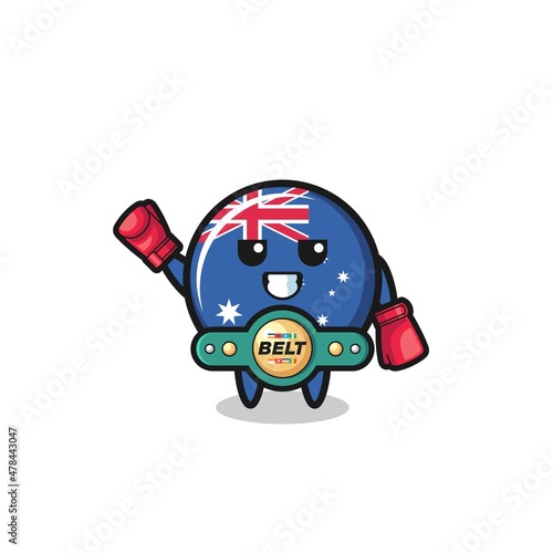 australia flag boxer mascot character