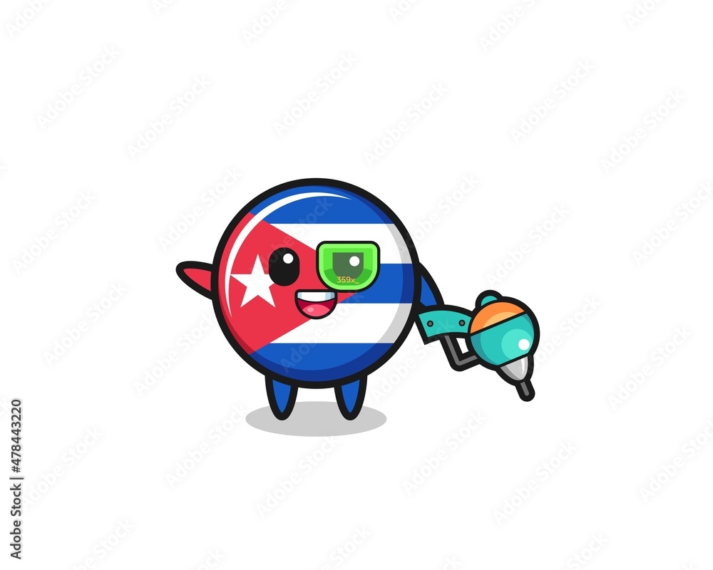 cuba flag cartoon as future warrior mascot cuba flag cartoon as future warrior mascot