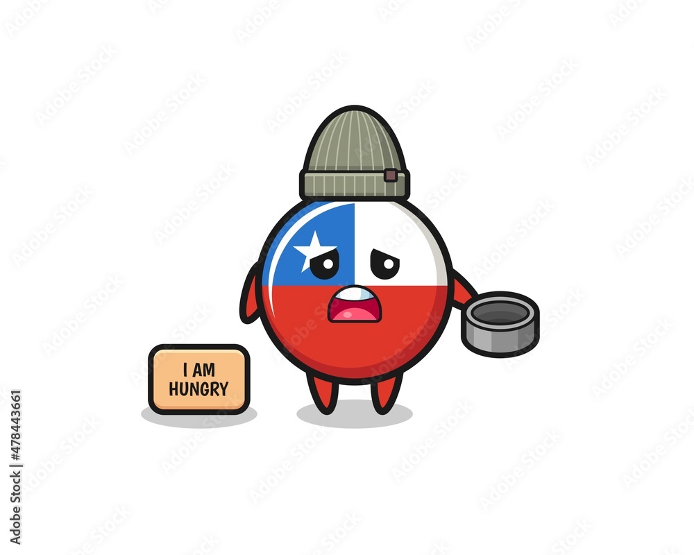 cute chile flag beggar cartoon character cute chile flag beggar cartoon character