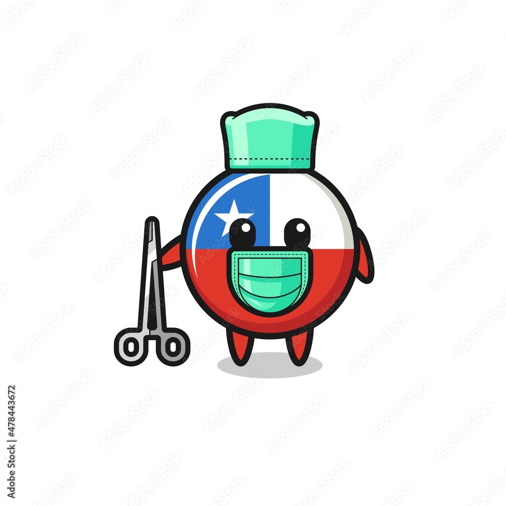 surgeon chile flag mascot character