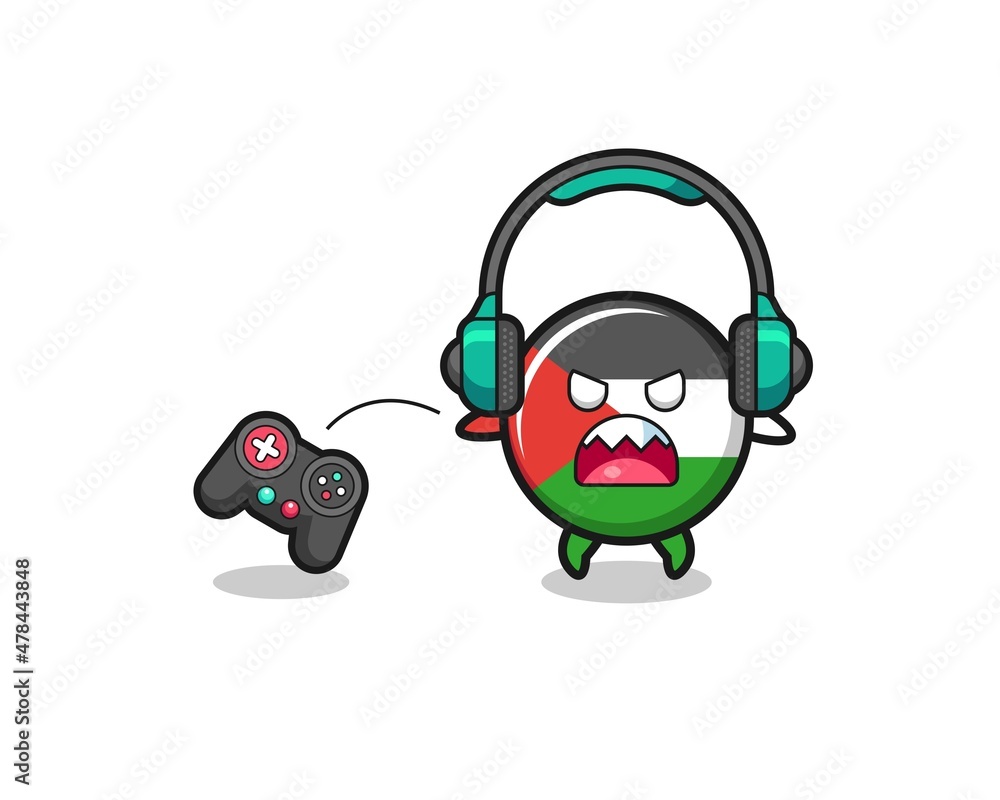 palestine flag gamer mascot is angry palestine flag gamer mascot is angry