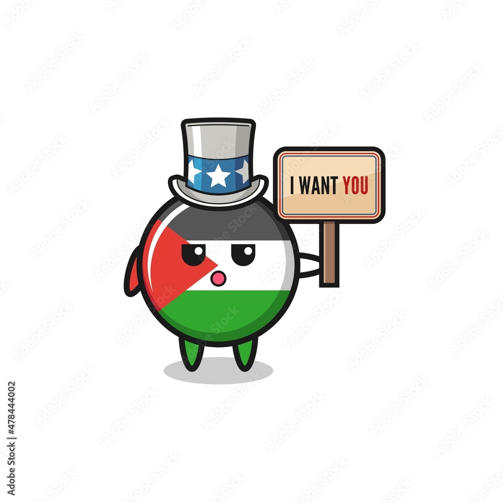 palestine flag cartoon as uncle Sam holding the banner I want you palestine flag cartoon as uncle Sam holding the banner I want you
