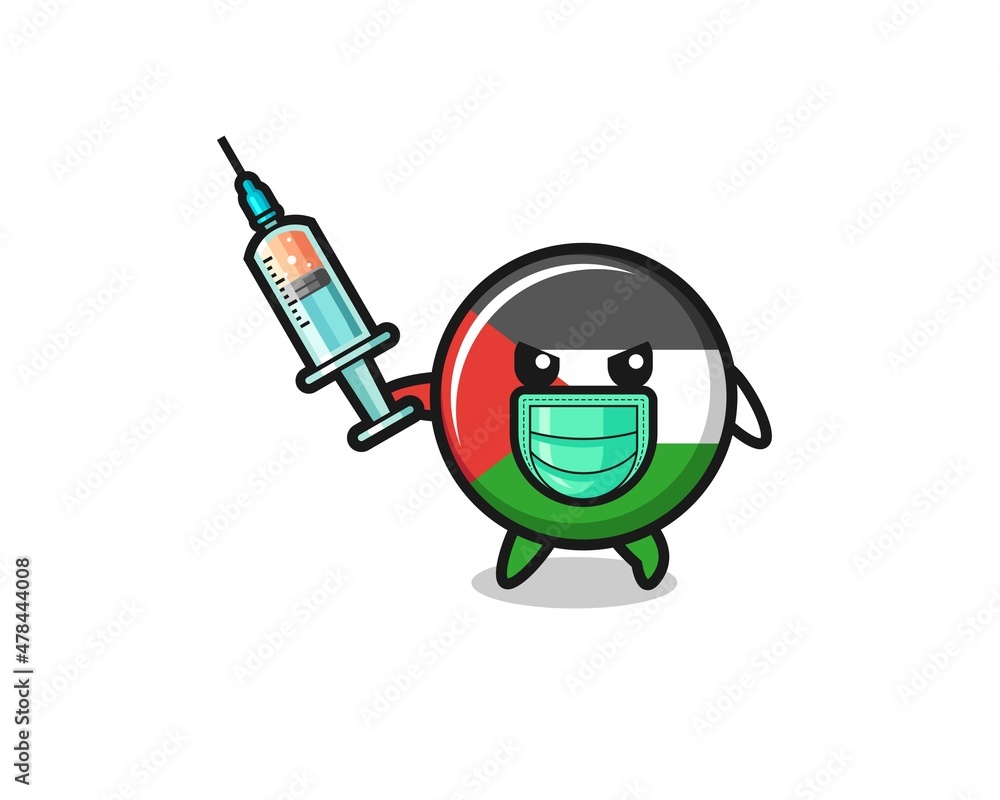 illustration of the palestine flag to fight the virus illustration of the palestine flag to fight the virus
