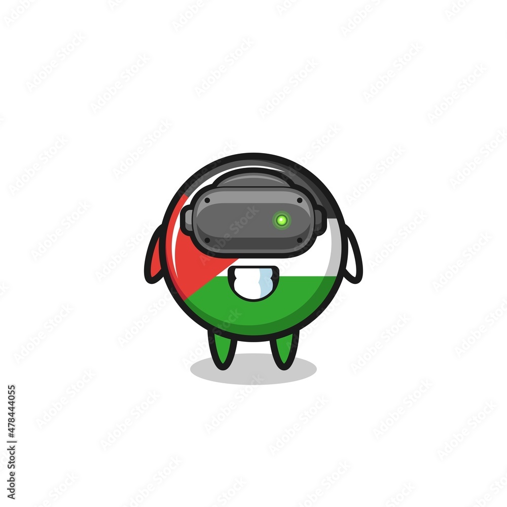 cute palestine flag using VR headset