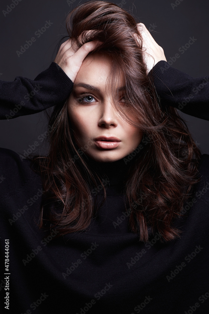 sensual beautiful girl with make-up and curly Hair sensual beautiful girl with make-up and curly Hair