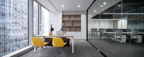 interior of modern individual office with simple design