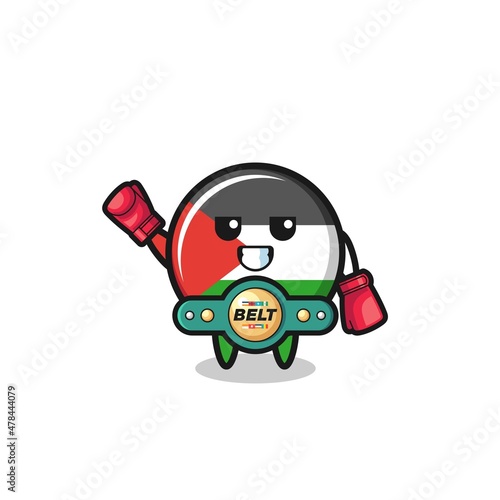 palestine flag boxer mascot character © heriyusuf