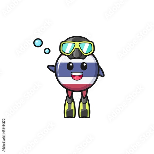 the thailand flag diver cartoon character © heriyusuf