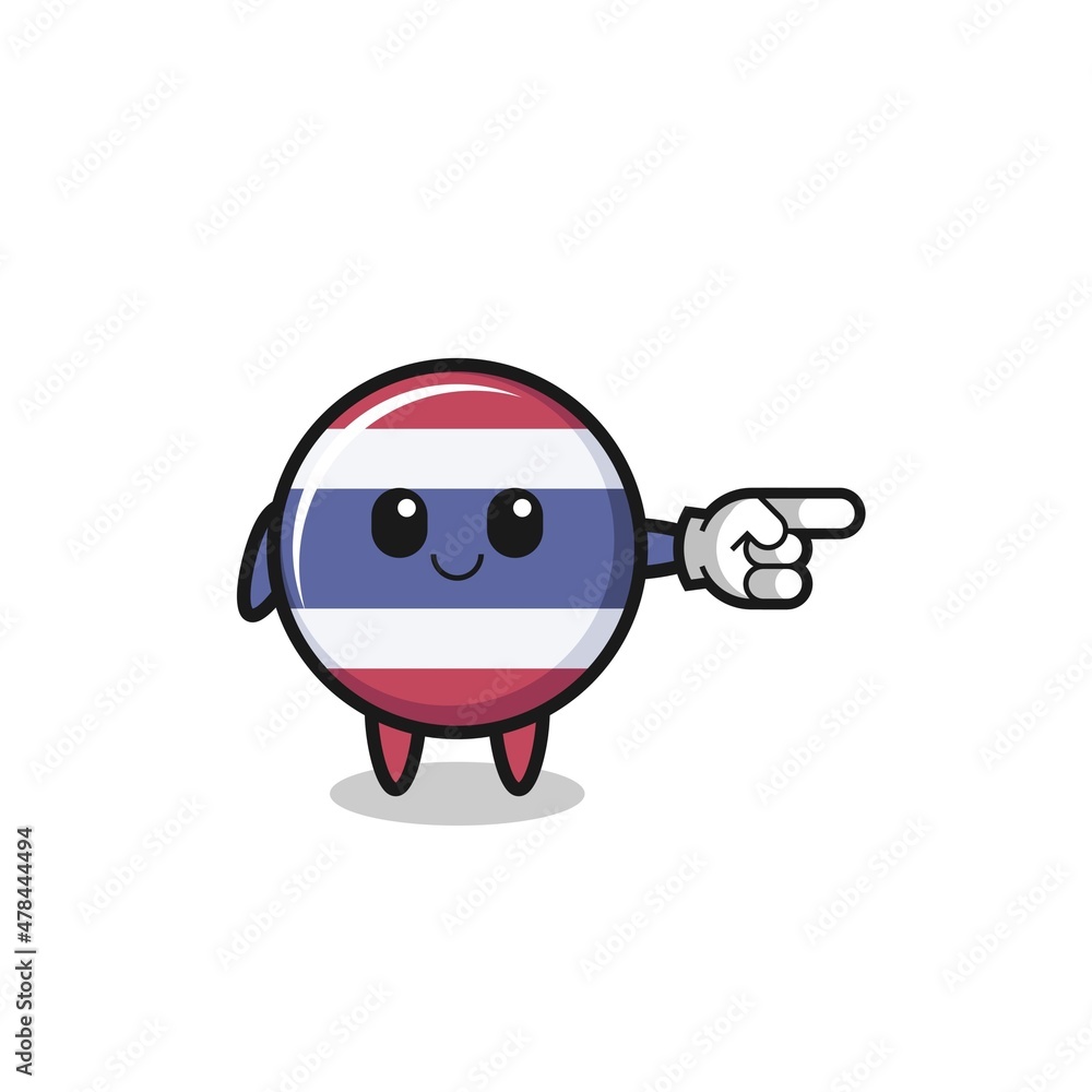 thailand flag mascot with pointing right gesture thailand flag mascot with pointing right gesture